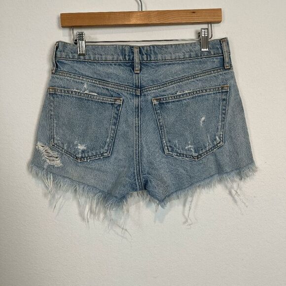 Agolde Swapmeet Blue Denim Parker Vintage Cut-Off Jean Shorts Women's Size 25 - Picture 4 of 6